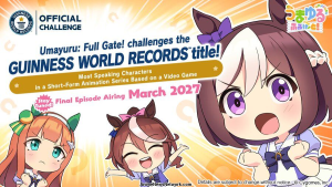 Guinness World Record announcement visual for Umayuru Full Gate!