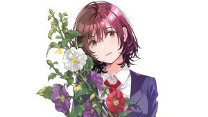 Bottom-tier Character Tomozaki light novel artwork featuring Tomozaki and Hinami