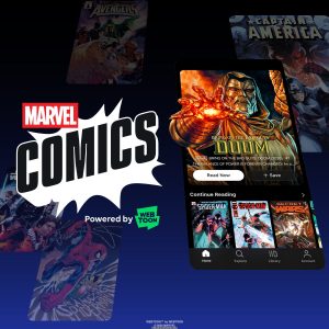 Marvel Comics app promotional art from WEBTOON and Marvel